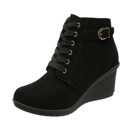 Women's Side Zip Wedge Ankle Boots