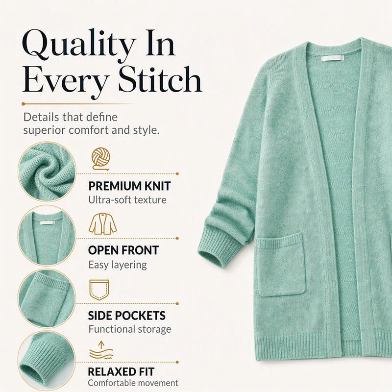 Women's Textured Open Front Cardigan