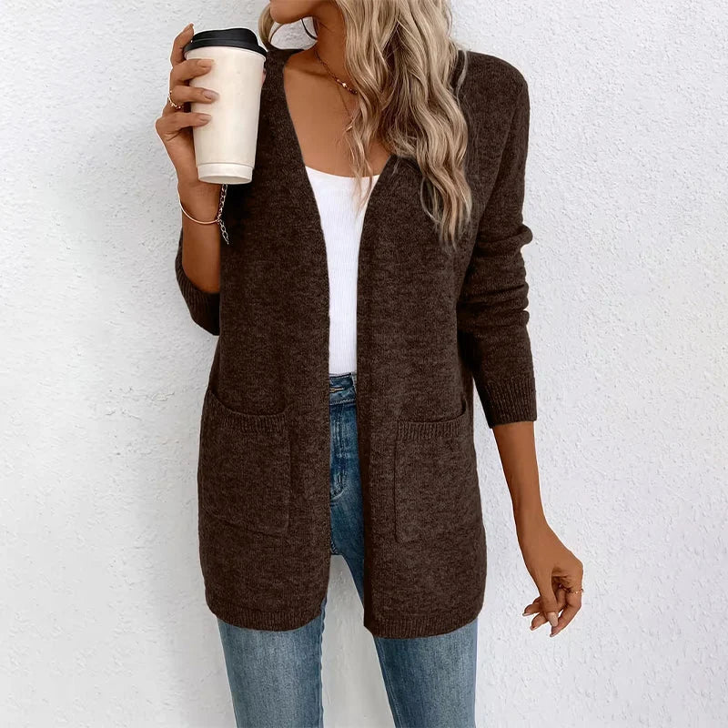Women's Textured Open Front Cardigan