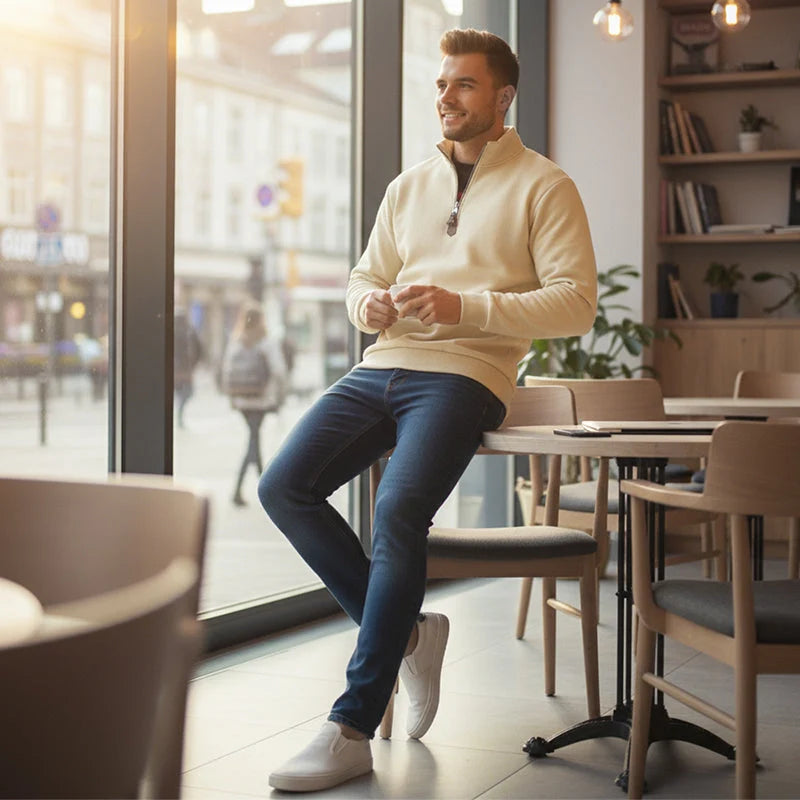 Men's Fleece-Lined Quarter-Zip Sweatshirt