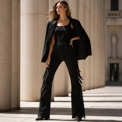 Women's Fringe Flare Jeans