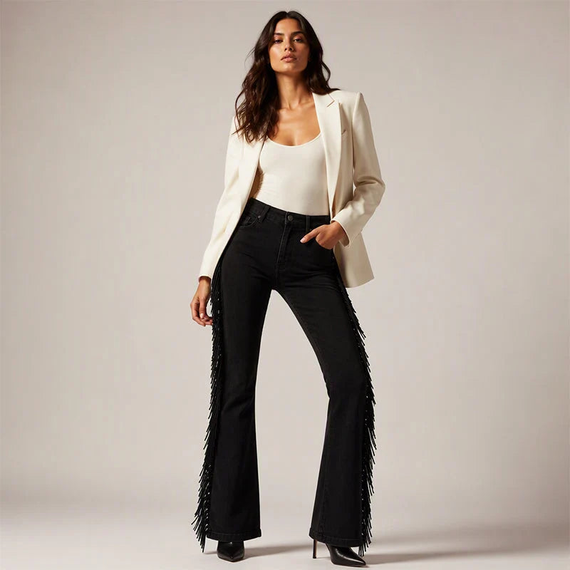 Women's Fringe Flare Jeans