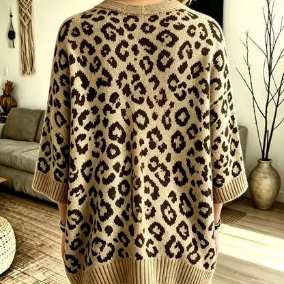 Women's Leopard Print Open Front Cardigan