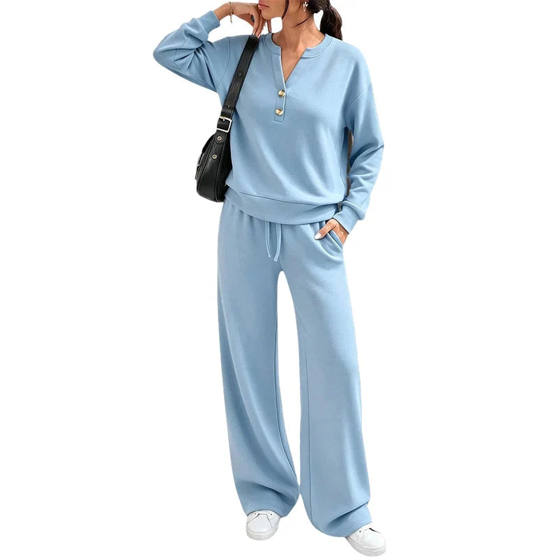 Women's Relaxed Top & Wide Leg Trouser Set