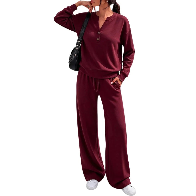 Women's Relaxed Top & Wide Leg Trouser Set