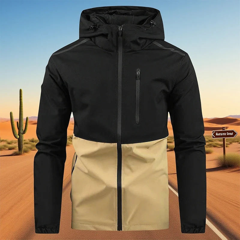 Men's Colour Block Hooded Outdoor Jacket