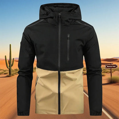 Men's Colour Block Hooded Outdoor Jacket