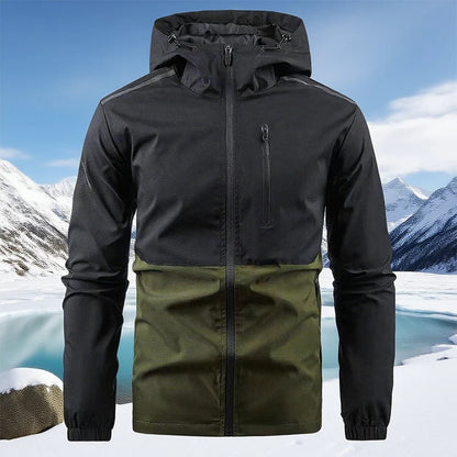 Men's Colour Block Hooded Outdoor Jacket