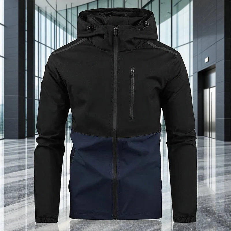 Men's Colour Block Hooded Outdoor Jacket