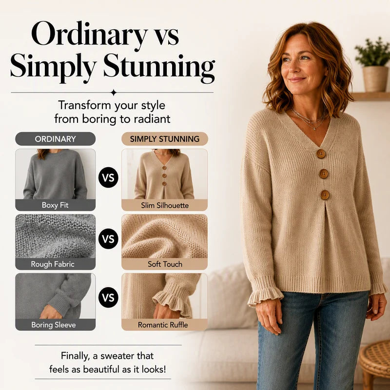 Women's Textured V-Neck Knit Jumper