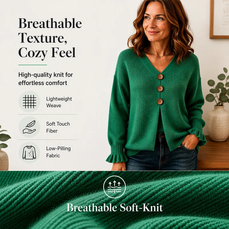 Women's Textured V-Neck Knit Jumper
