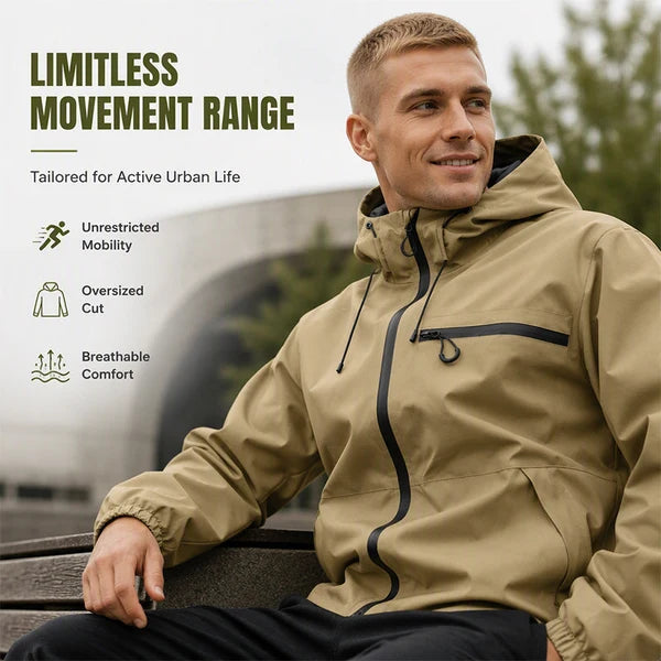 Men's Oversized Waterproof Hooded Jacket