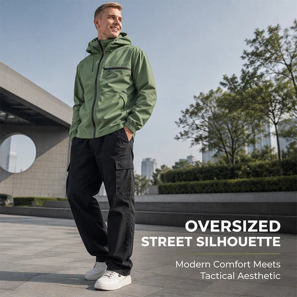 Men's Oversized Waterproof Hooded Jacket