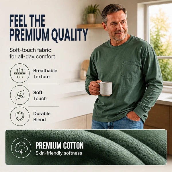 Men's Relaxed Long Sleeve Crew Neck Top