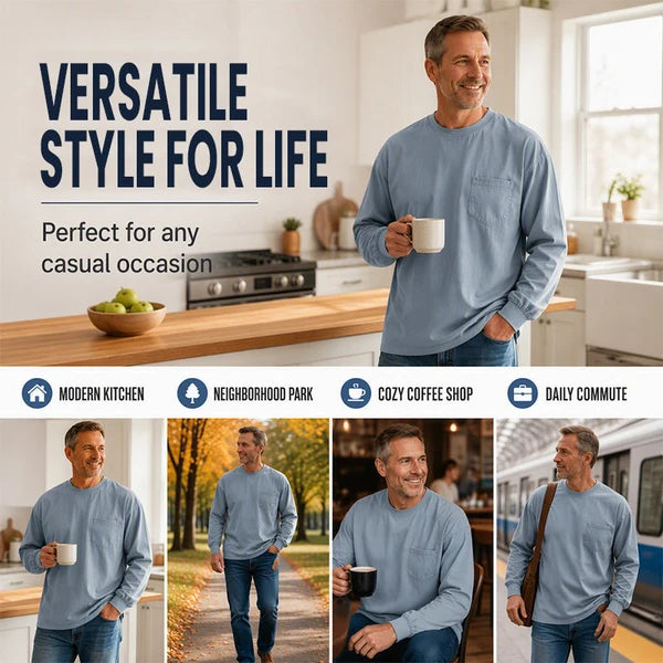 Men's Relaxed Long Sleeve Crew Neck Top