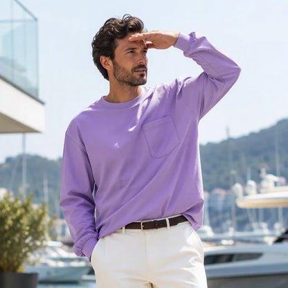 Men's Relaxed Long Sleeve Crew Neck Top