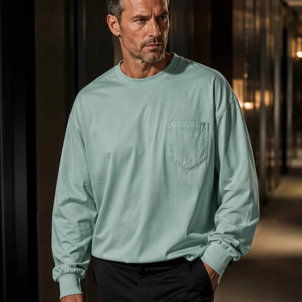 Men's Relaxed Long Sleeve Crew Neck Top