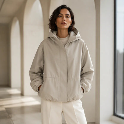 Women's Bubble Hem Hooded Jacket