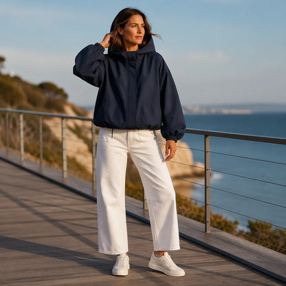 Women's Bubble Hem Hooded Jacket