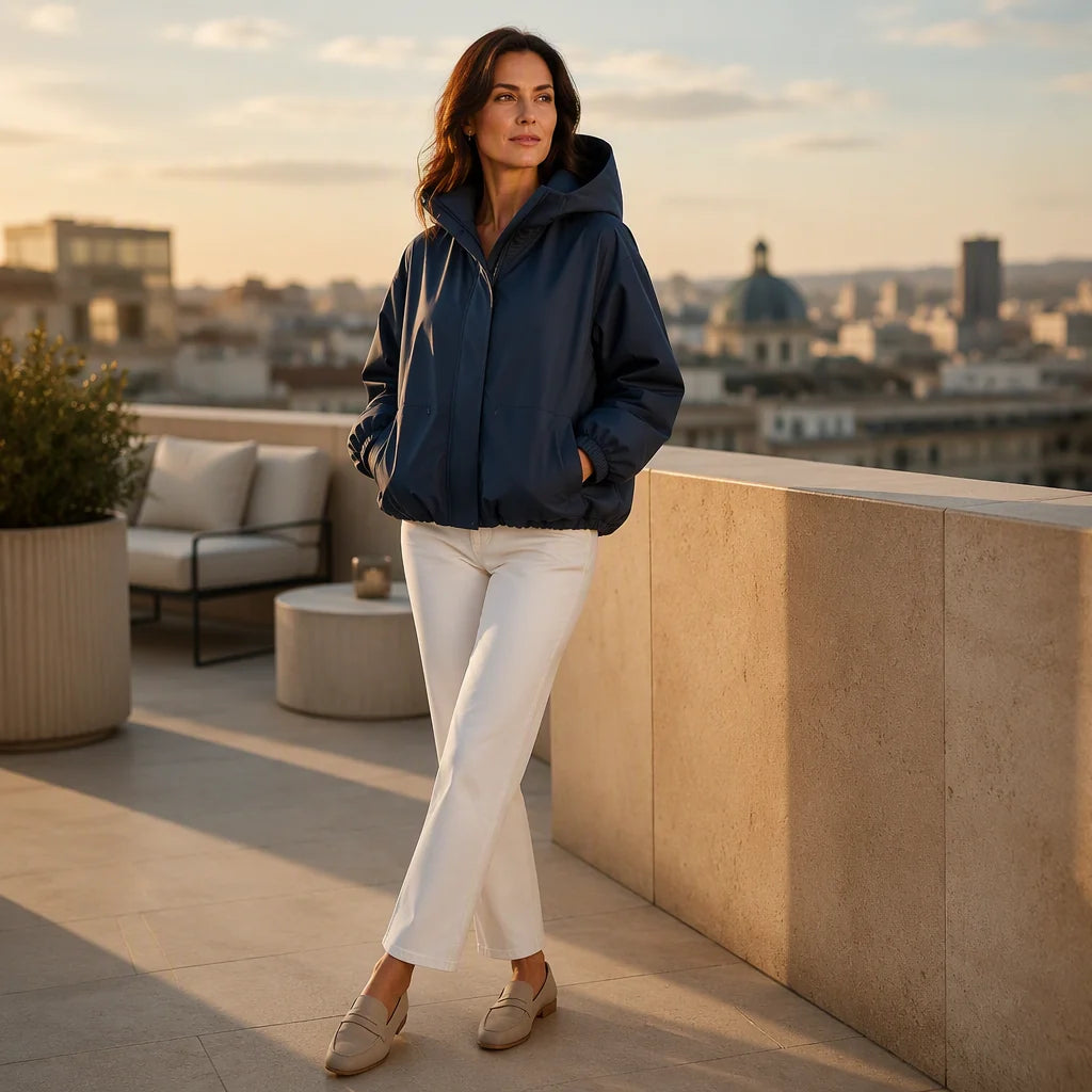 Women's Bubble Hem Hooded Jacket