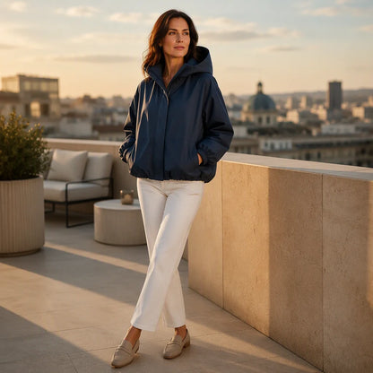 Women's Bubble Hem Hooded Jacket