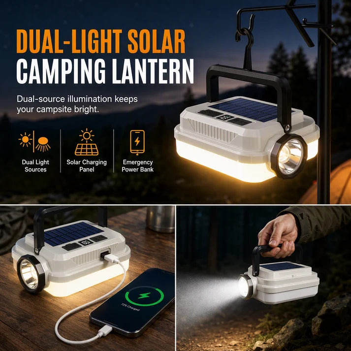 Solar Camping Lantern with Power Bank