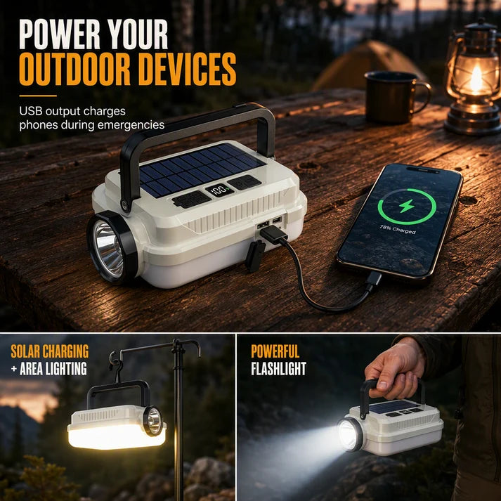 Solar Camping Lantern with Power Bank