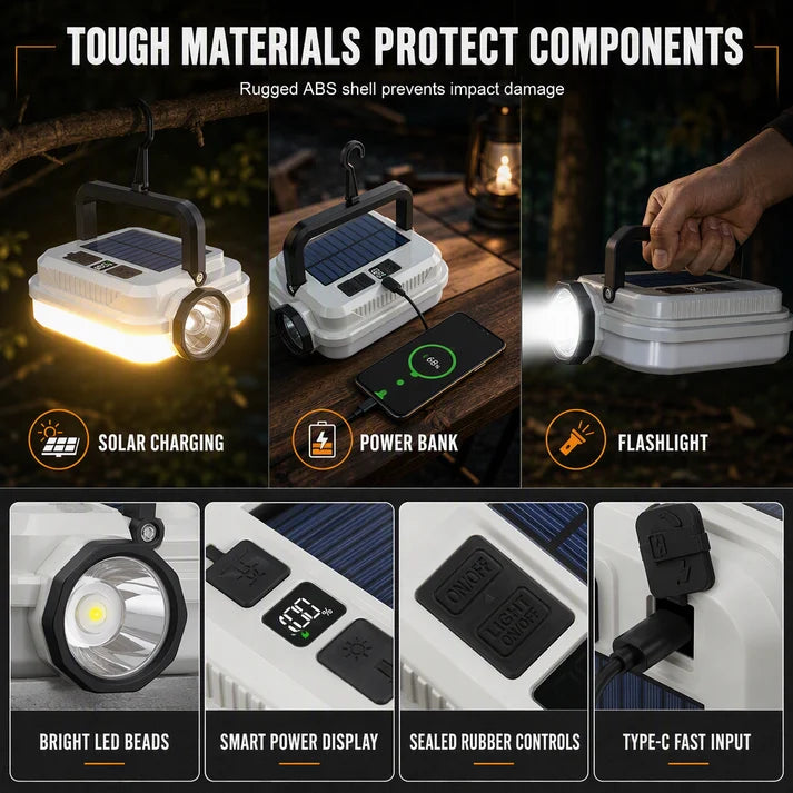 Solar Camping Lantern with Power Bank