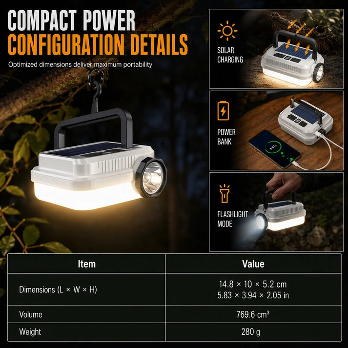 Solar Camping Lantern with Power Bank