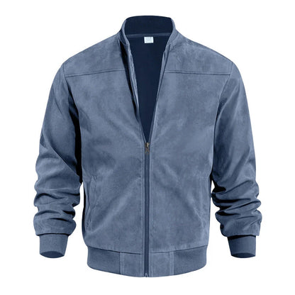 Men's Textured Zip-Up Bomber Jacket