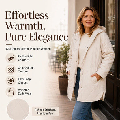 Women's Diamond Quilted Hooded Coat