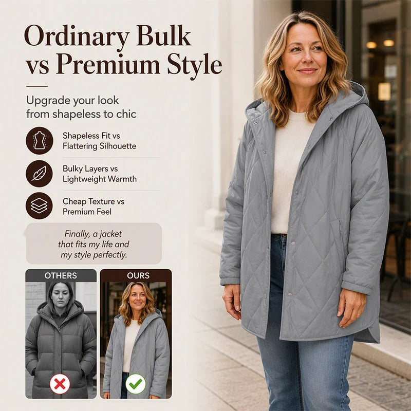Women's Diamond Quilted Hooded Coat