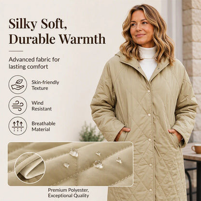 Women's Diamond Quilted Hooded Coat
