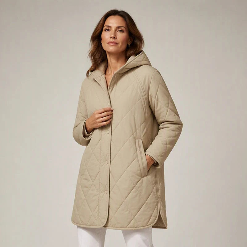 Women's Diamond Quilted Hooded Coat