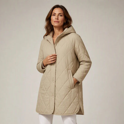 Women's Diamond Quilted Hooded Coat