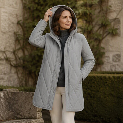 Women's Diamond Quilted Hooded Coat