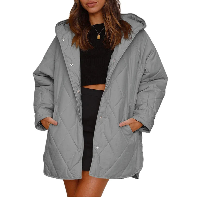 Women's Diamond Quilted Hooded Coat