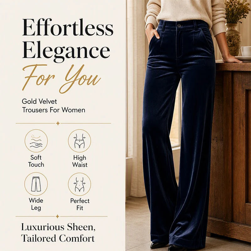 Women's Velvet Wide Leg Trousers