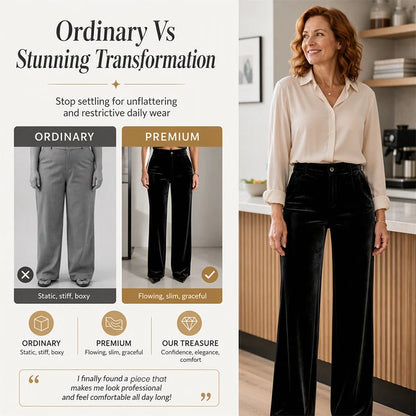 Women's Velvet Wide Leg Trousers