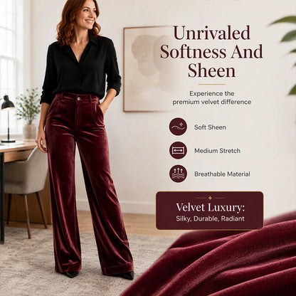 Women's Velvet Wide Leg Trousers