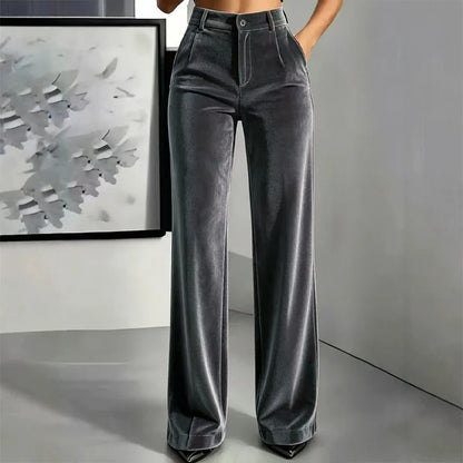 Women's Velvet Wide Leg Trousers