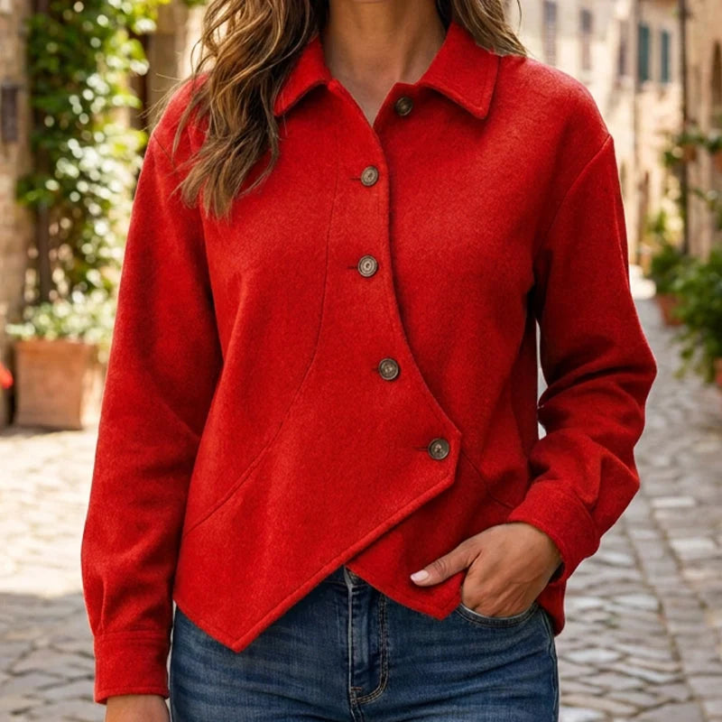 Women's Asymmetric Button-Up Jacket
