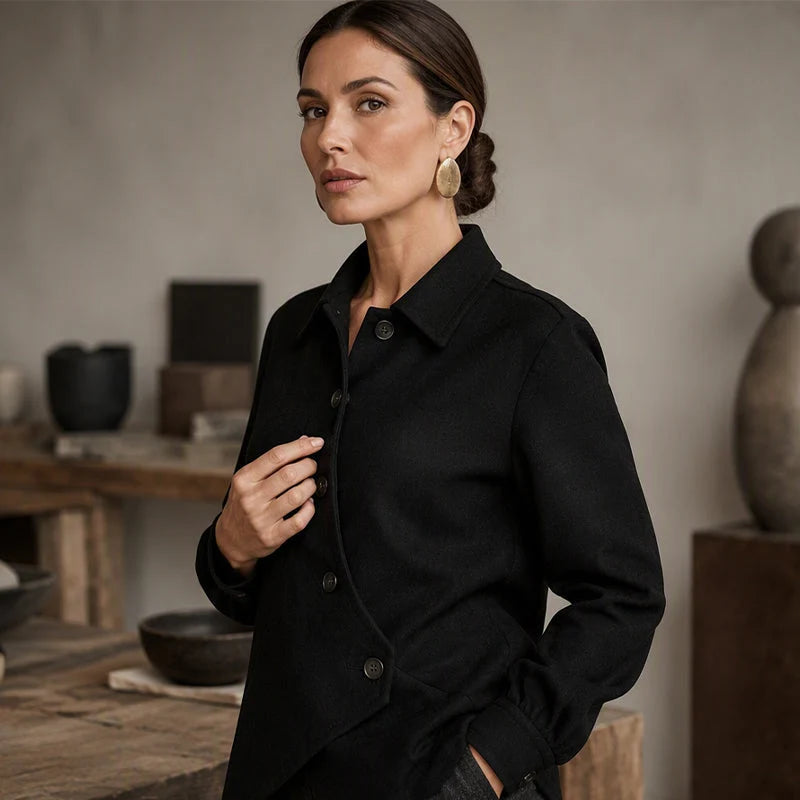 Women's Asymmetric Button-Up Jacket