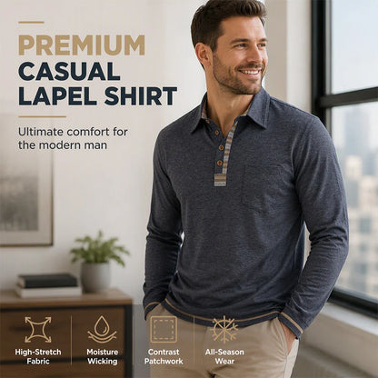 Men's Contrast Detail Long Sleeve Shirt