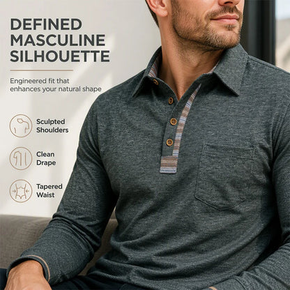 Men's Contrast Detail Long Sleeve Shirt