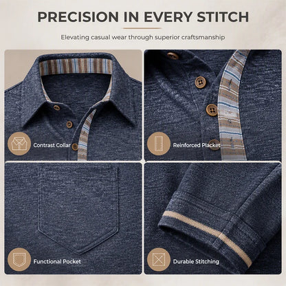 Men's Contrast Detail Long Sleeve Shirt