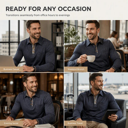 Men's Contrast Detail Long Sleeve Shirt