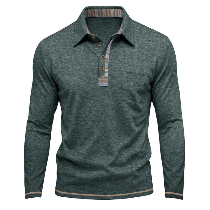 Men's Contrast Detail Long Sleeve Shirt