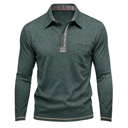 Men's Contrast Detail Long Sleeve Shirt