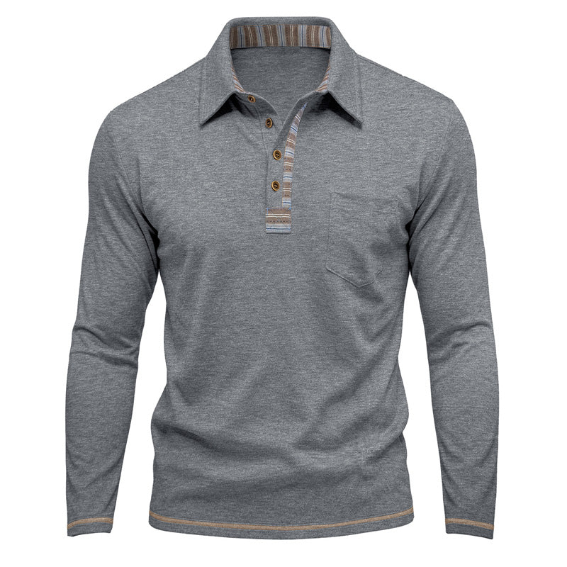 Men's Contrast Detail Long Sleeve Shirt